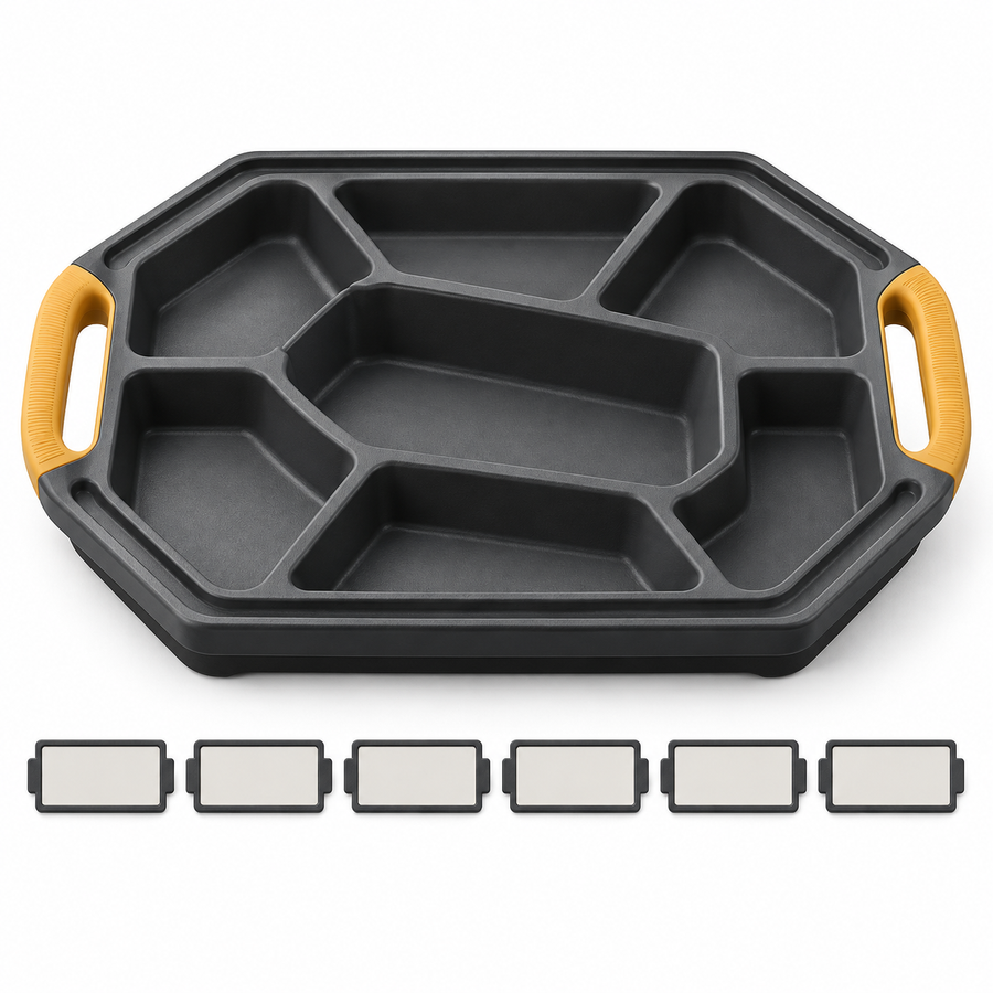 Plateau compartimenté pour outils et petites pièces