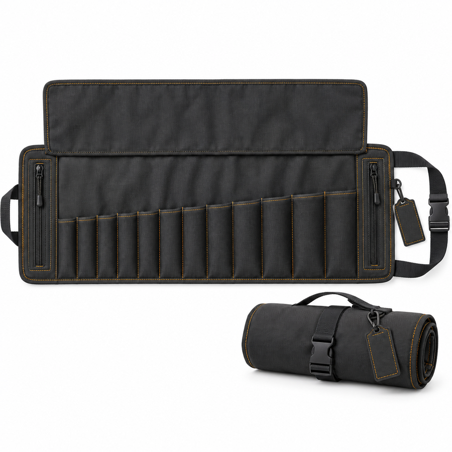 Trousse à outils enroulable à 12 compartiments