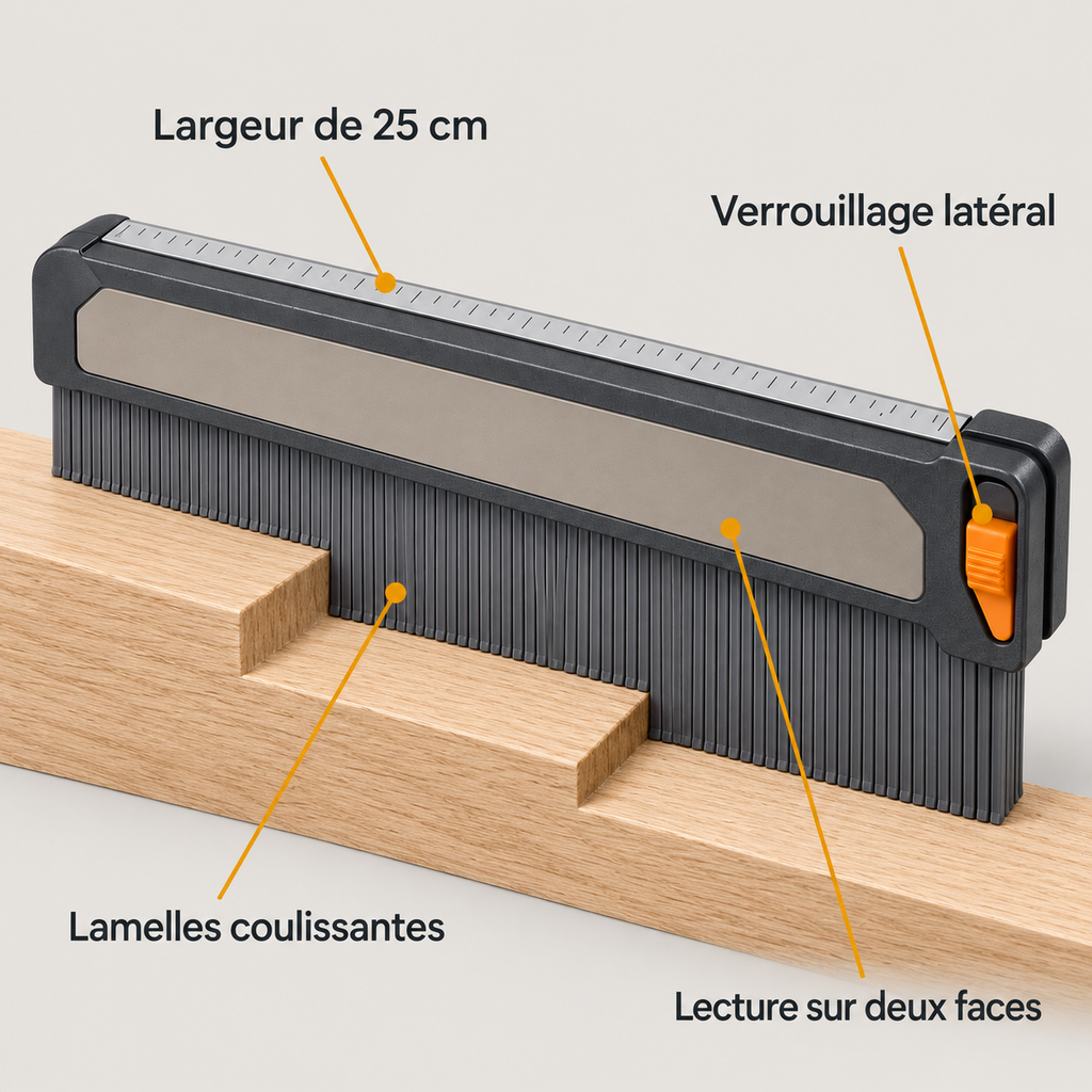 Jauge de contour verrouillable 25 cm
