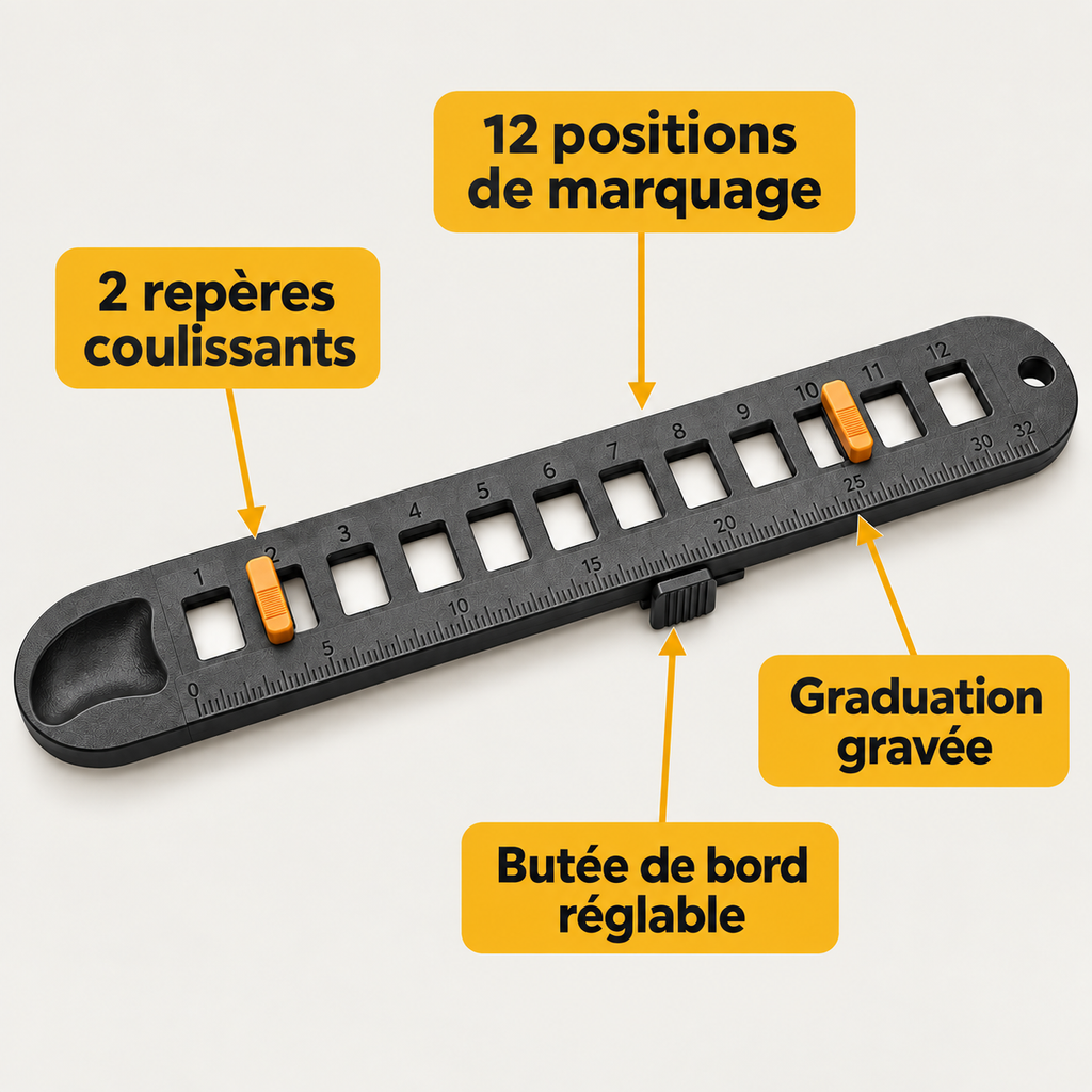 Guide de marquage réglable pour perçage