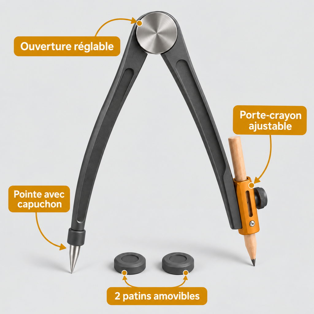 Compas de traçage et de report 30 cm
