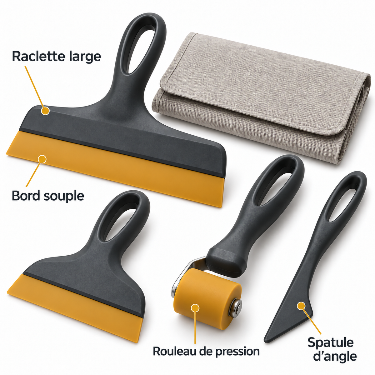 Kit de 4 outils pour la pose de films et papiers adhésifs