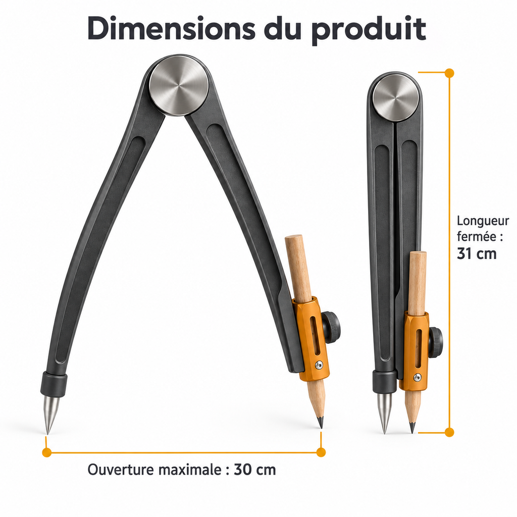 Compas de traçage et de report 30 cm