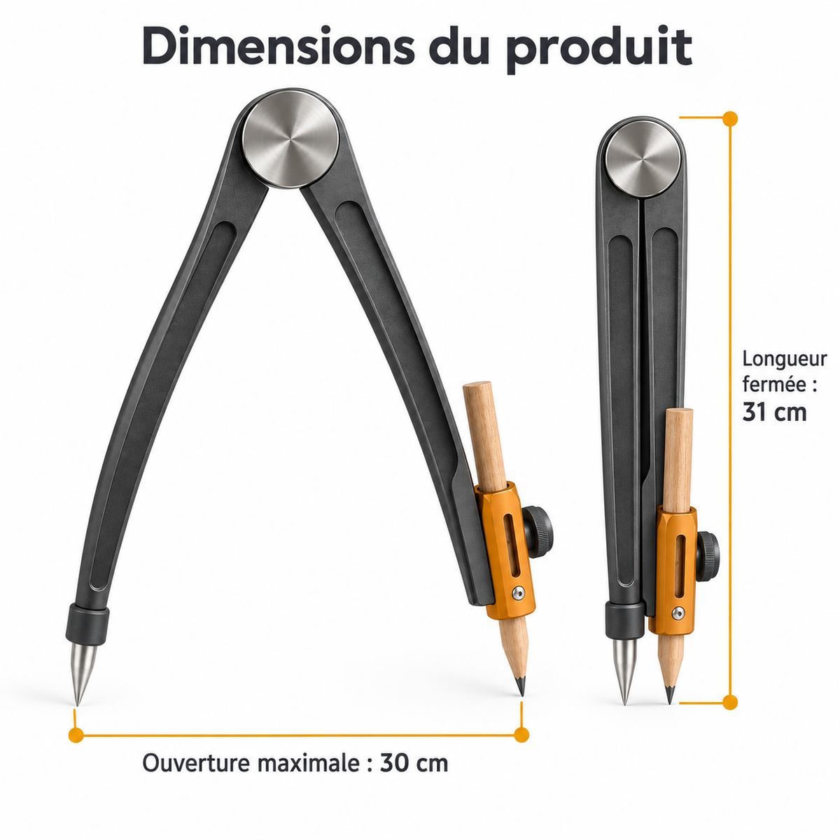 Compas de traçage et de report 30 cm
